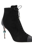 usnjeni škornji Elisabetta Franchi 	črna	