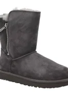 skórzane zimski čevlji w classic short sparkle zip UGG 	siva	