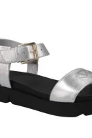 skórzane sandali Emporio Armani 	srebrna	