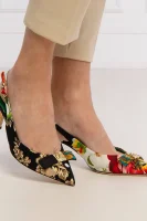 Usnjeni sandali s peto SLNGBACKS Dolce & Gabbana 	črna	
