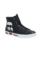 usnjeni platnene superge skool Karl Lagerfeld 	črna	