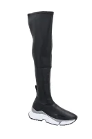 visoki škornji aventur | z dodatkom usnja Karl Lagerfeld 	črna	