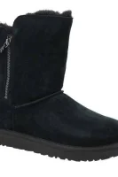 skórzane zimski čevlji w classic short sparkle zip UGG 	črna	