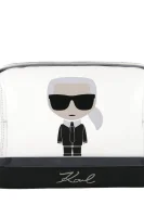 toaletna torbica ikonik transparent Karl Lagerfeld 	črna	
