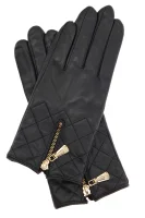 skórzane rokavice Guess 	črna	