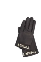 usnjene rokavice TWINSET 	črna	