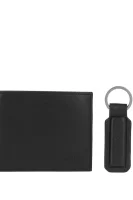 skórzany denarnica+obesek za ključe smooth emboss Calvin Klein 	črna	