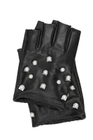 skórzane rokavice Karl Lagerfeld 	črna	