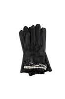 skórzane rokavice do smartfona Karl Lagerfeld 	črna	