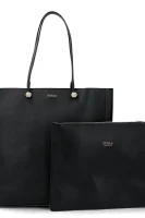 skórzana nakupovalna torba + torbica za okoli pasu eden Furla 	črna	
