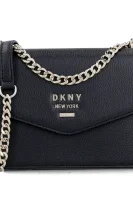 skórzana naramna torba whitney DKNY 	črna	