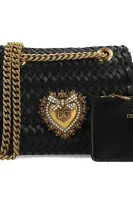 Usnjena naramna torba + torbica Dolce & Gabbana 	črna	