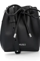 skórzana naramna torba hoxton HUGO 	črna	