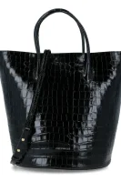 Usnjena nakupovalna torba Diana Croco Coccinelle 	črna	