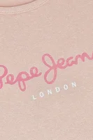 Majica HANA GLITTER | Regular Fit Pepe Jeans London 	prašno roza	