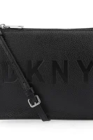 skórzana naramna torba commuter DKNY 	črna	