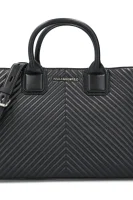 skórzana naramna torba Karl Lagerfeld 	črna	