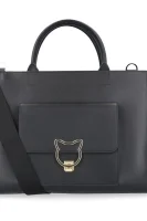 skórzana naramna torba Karl Lagerfeld 	črna	