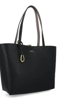 Dvostranska nakupovalna torba + torbica za okoli pasu LAUREN RALPH LAUREN 	črna	
