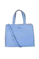 skórzana nakupovalna torba marletto Furla 	svetlo modra barva	