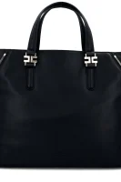 skórzana nakupovalna torba Elisabetta Franchi 	črna	