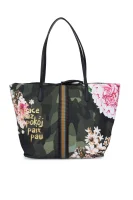 dvostranska nakupovalna torba 2w1 bols_capri militar flores Desigual 	kaki barva	