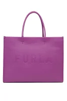 Usnjena nakupovalna torba Furla 	vijolična	
