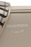 Usnjena aktovka/ramenska torba Emporio Armani 	bež	