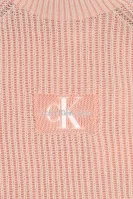 Pulover | Regular Fit | z dodatkom volne CALVIN KLEIN JEANS 	roza	