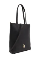 Usnjena nakupovalna torba primula Furla 	črna	