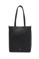 Usnjena nakupovalna torba primula Furla 	črna	