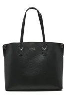 Usnjena nakupovalna torba PARADISO Furla 	črna	