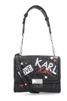 skórzana naramna torba karl x kaia graffiti mini hb Karl Lagerfeld 	črna	