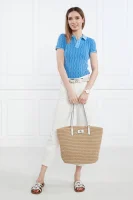 Nakupovalna torba + torbica za okoli pasu | z dodatkom usnja LAUREN RALPH LAUREN 	rjava	