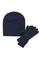 kapa + rokavice new odine Tommy Hilfiger 	temno modra	
