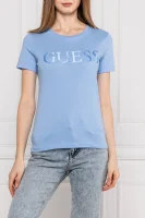 majica satinette | regular fit GUESS 	svetlo modra barva	