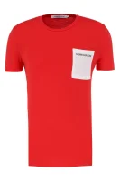 t-shirt pocket institutional | slim fit CALVIN KLEIN JEANS 	rdeča	