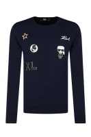 pulover | regular fit Karl Lagerfeld 	temno modra	