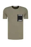 t-shirt pocket | slim fit CALVIN KLEIN JEANS 	zelena	