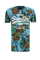 t-shirt premium goods hibiscuc | regular fit Superdry 	modra	