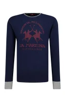pulover jeffry | regular fit | z dodatkom volne La Martina 	temno modra	