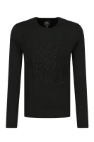 pulover | regular fit | z dodatkom volne Armani Exchange 	črna	