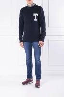 pulover logo cneck | regular fit Tommy Hilfiger 	temno modra	