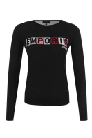 pulover | slim fit | z dodatkom volne Emporio Armani 	črna	