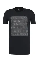 t-shirt tessler 94 | slim fit BOSS BLACK 	temno modra	