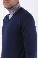 volneni pulover merino | regular fit Hackett London 	temno modra	