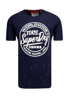 t-shirt worldwide tickettype splat tee | regular fit Superdry 	temno modra	