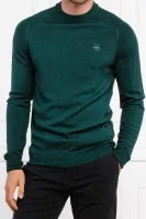 Volneni pulover ANSERLOT | Regular Fit BOSS ORANGE 	stekleno zelena	