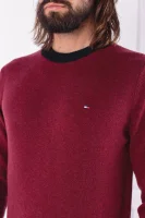 volneni pulover color tipped | regular fit Tommy Hilfiger 	bordo	