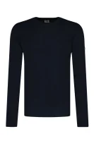 Volneni pulover | Regular Fit EA7 	temno modra	